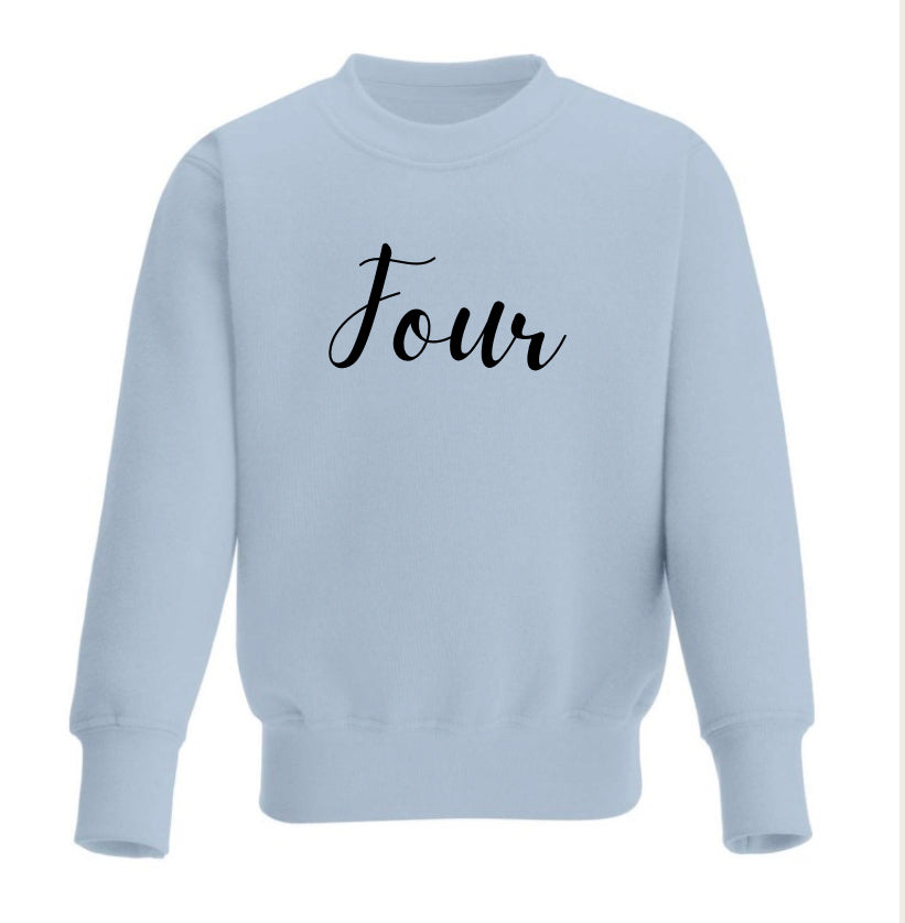 Personalised Children’s Age/Name Jumper in ‘Baby Blue’