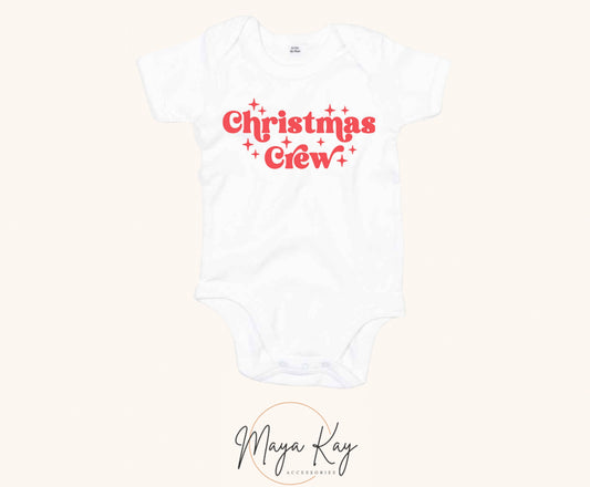 ‘CHRISTMAS CREW’ BABYGROW IN WHITE