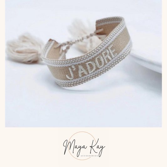 “J’ADORE’ CANVAS BRACELET