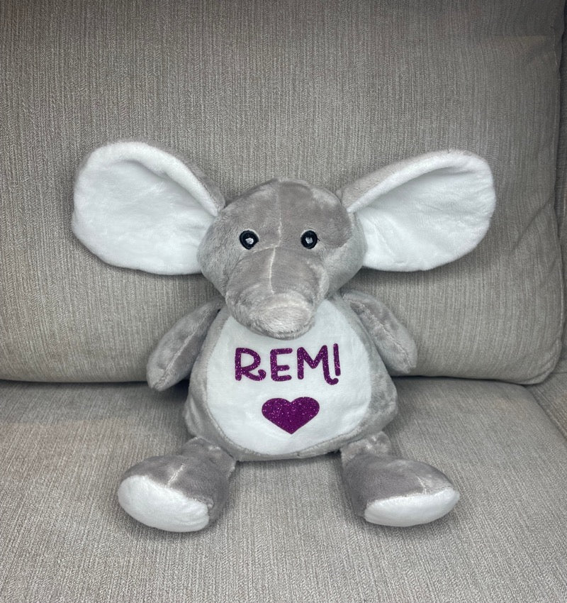 Personalised Grey Elephant Teddy