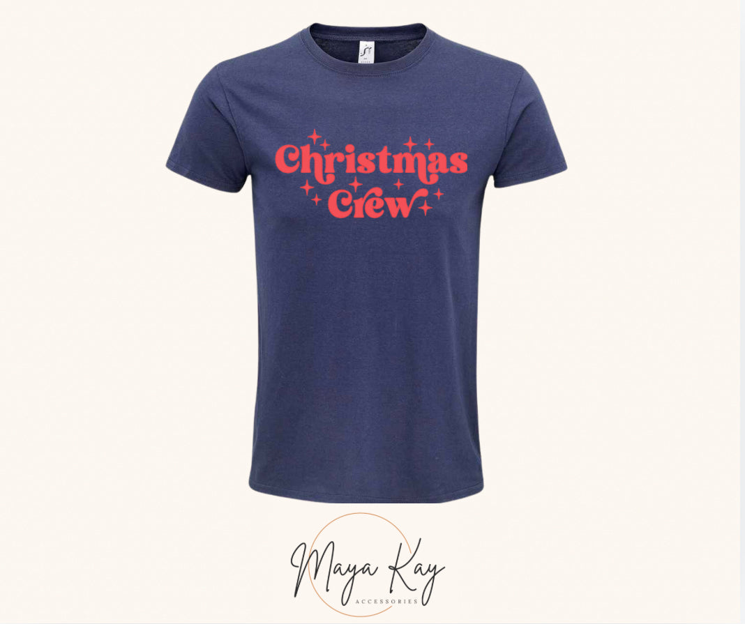 ADULT ‘CHRISTMAS CREW’ PJ T-SHIRT IN NAVY