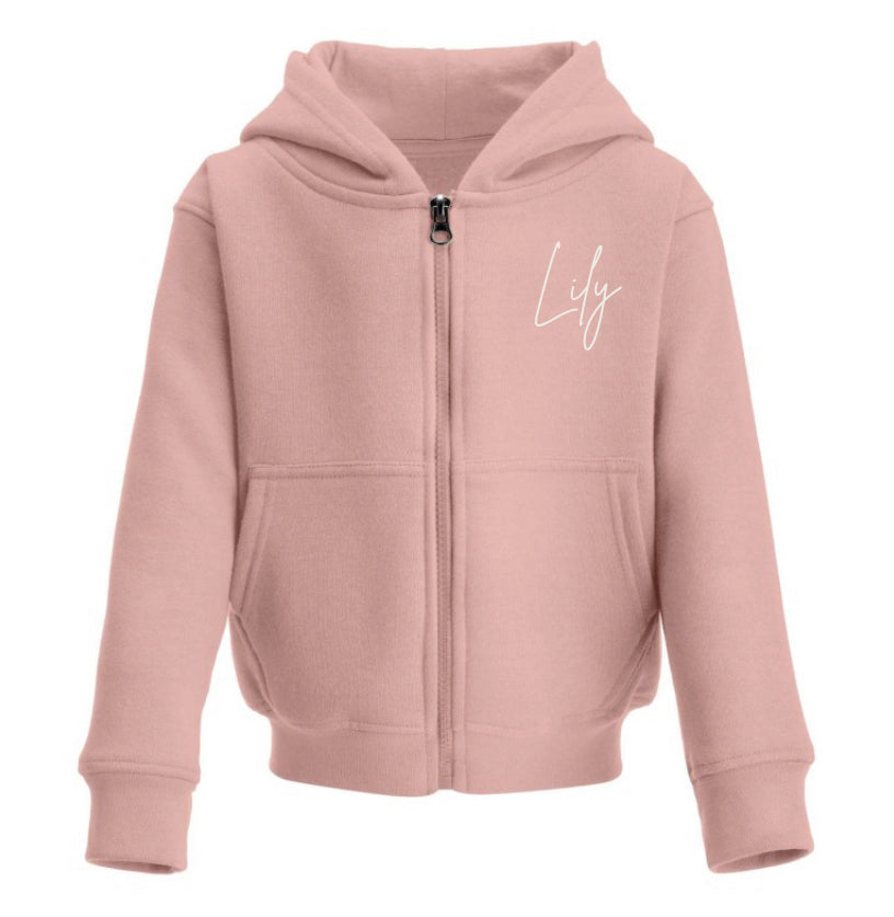 AGE/NAME Zip Up Hoody in ‘Dusky Pink’