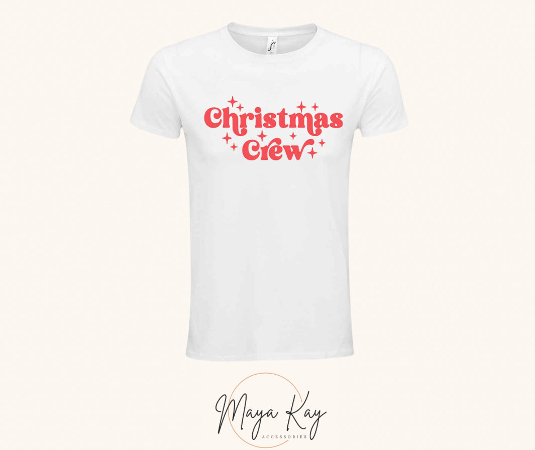 ADULT ‘CHRISTMAS CREW’ PJ T-SHIRT IN WHITE