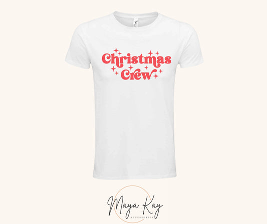 ADULT ‘CHRISTMAS CREW’ PJ T-SHIRT IN WHITE