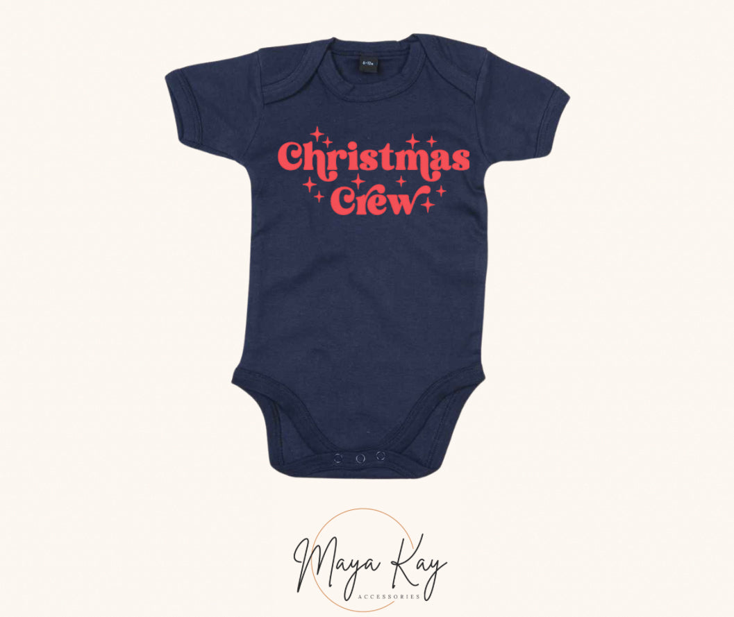 ‘CHRISTMAS CREW’ BABYGROW IN NAVY