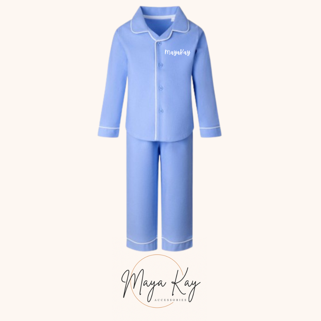 CLASSIC LONG SLEEVE PJ’S in ‘Blue’