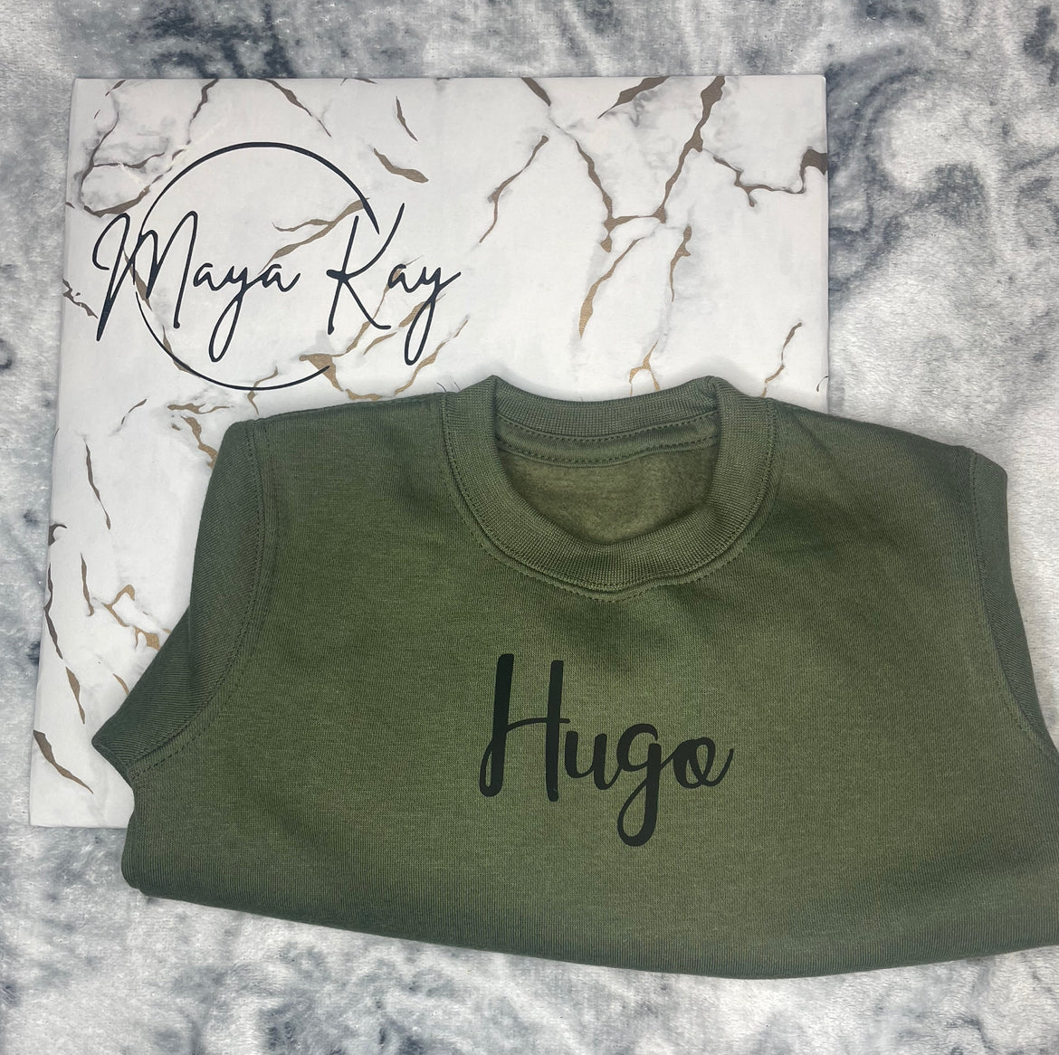 Personalised Children’s Age/Name Jumper in ‘Khaki’