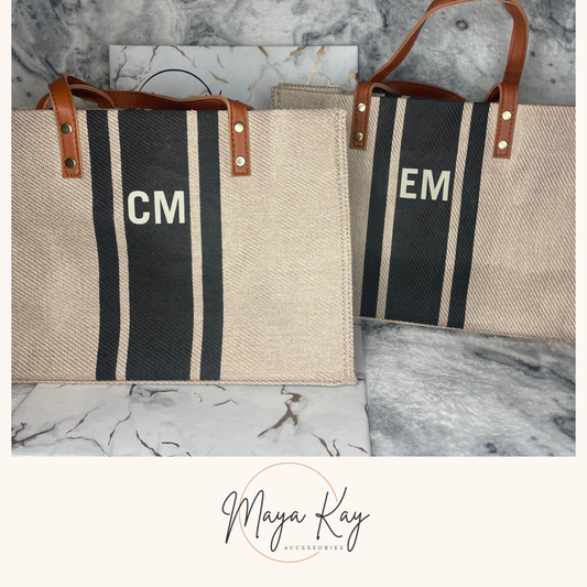 BEACH INITIALS TOTEBAG