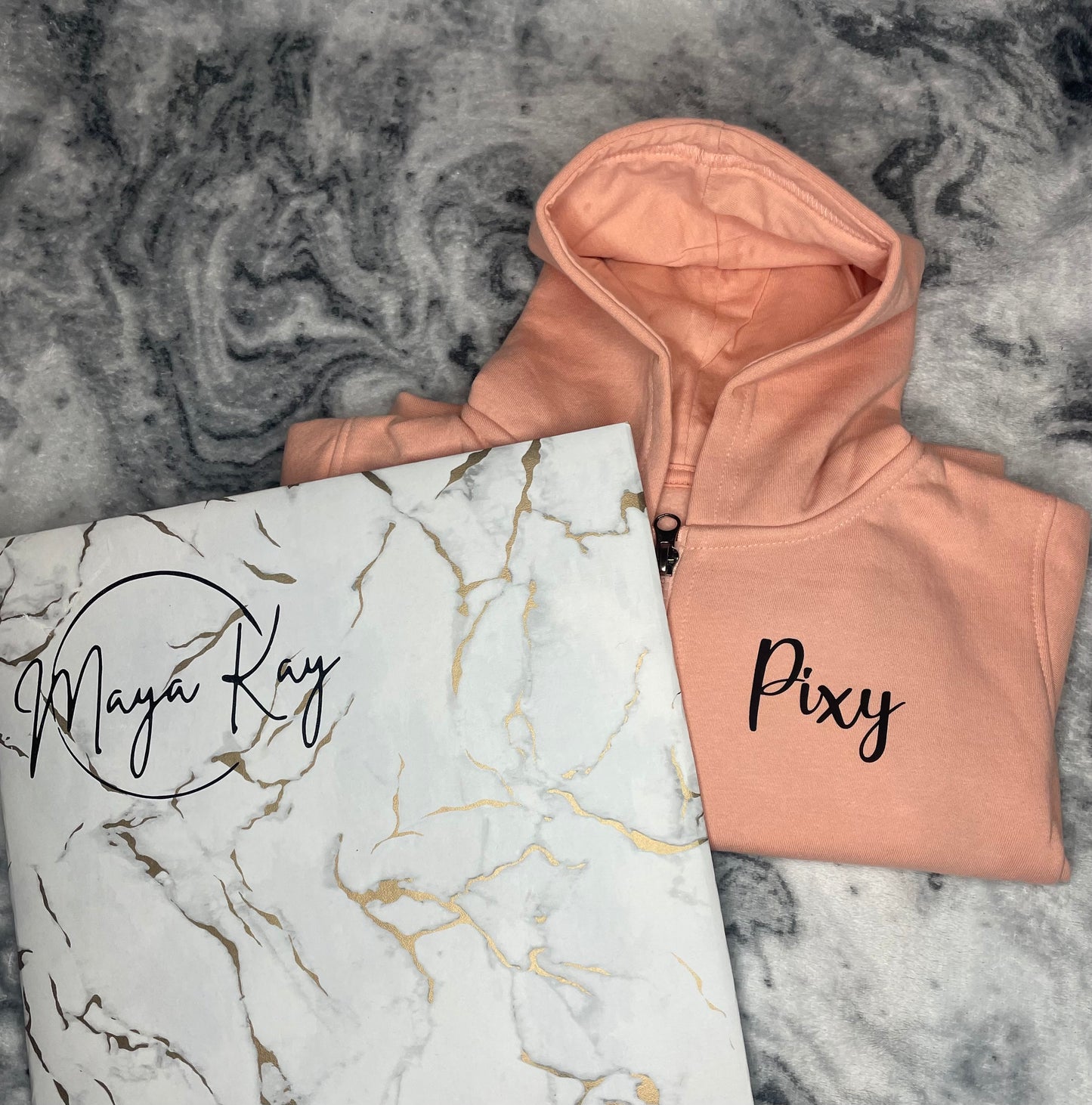 AGE/NAME Zip Up Hoody in ‘Dusky Pink’