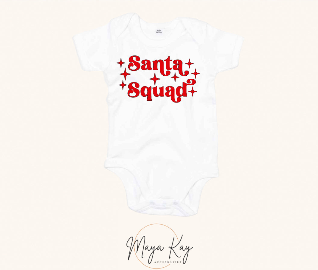 ‘SANTA SQUAD’ BABYGROW IN WHITE