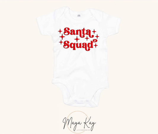 ‘SANTA SQUAD’ BABYGROW IN WHITE