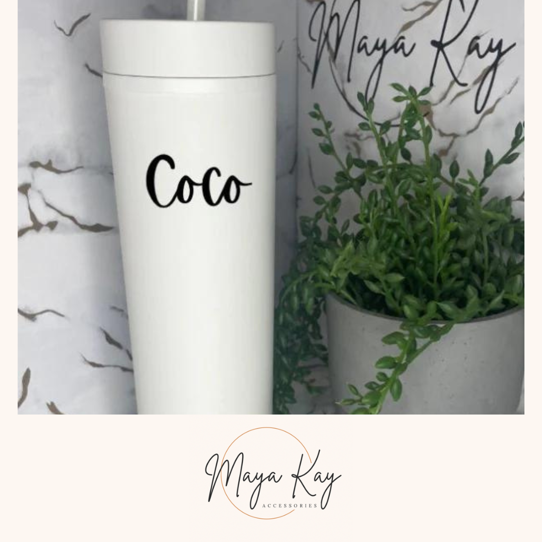 WHITE SKINNY TUMBLER 🥤