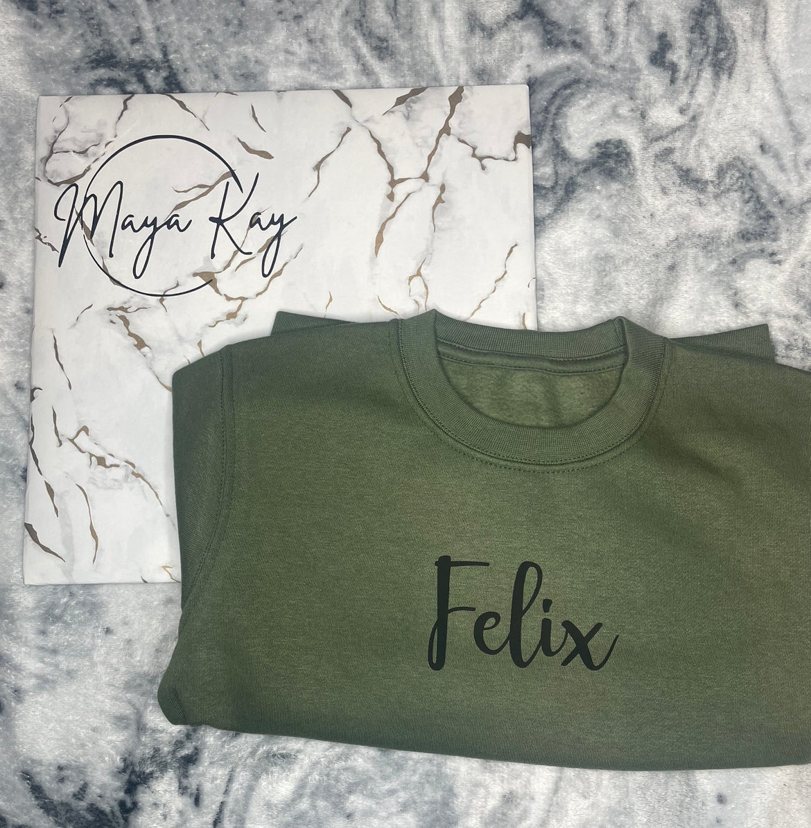 Personalised Children’s Age/Name Jumper in ‘Khaki’