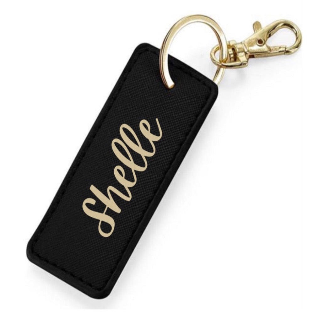 BLACK KEYRING WITH GOLD CLIP