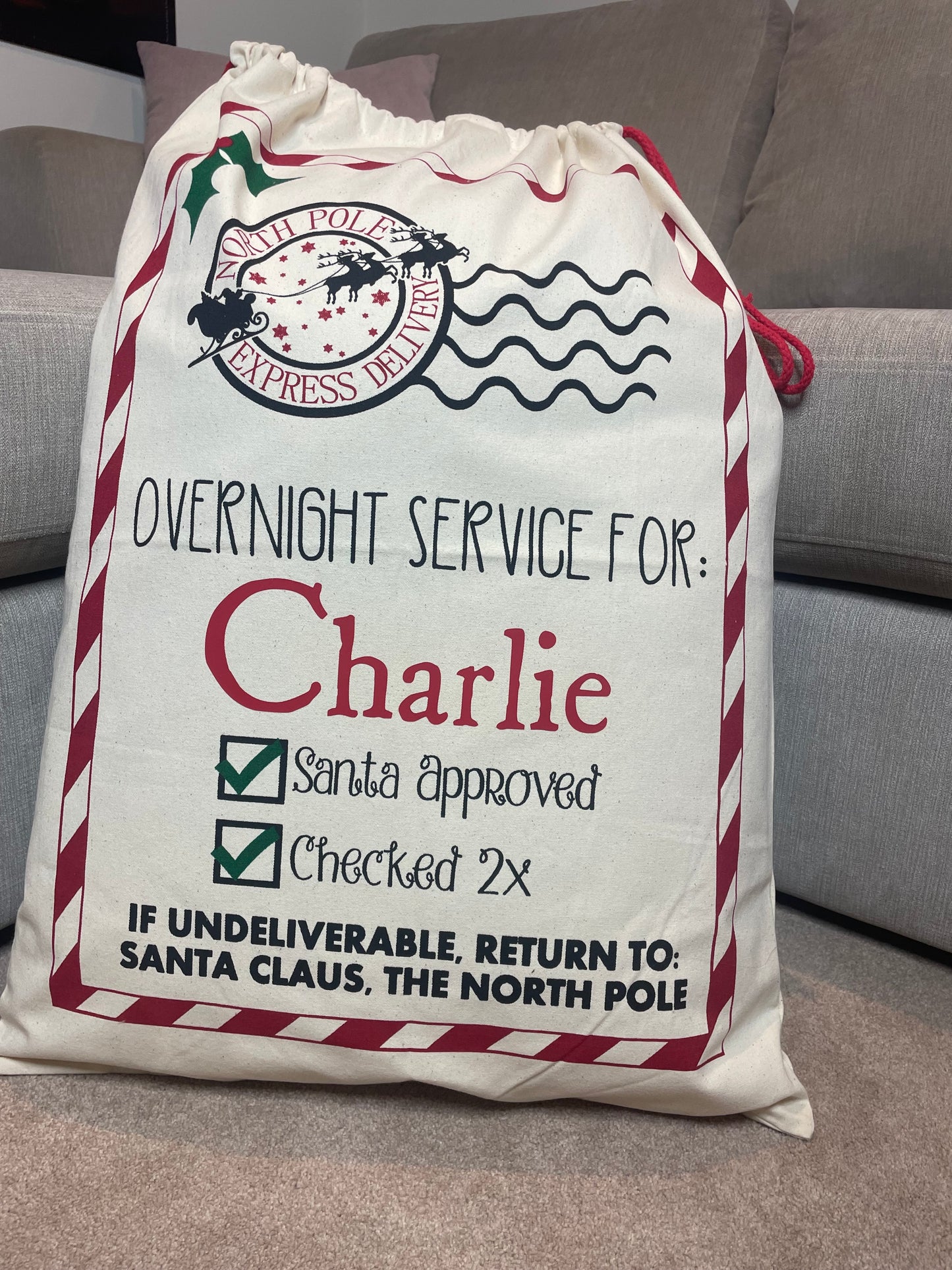 Personalised Santa Sack (North Pole Express Delivery)