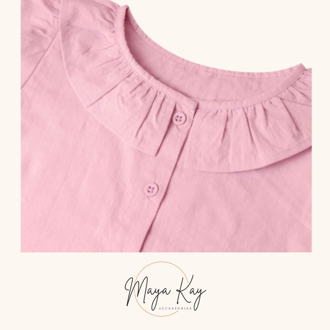 FRILL TOP AND SHORT SET IN PASTEL PINK