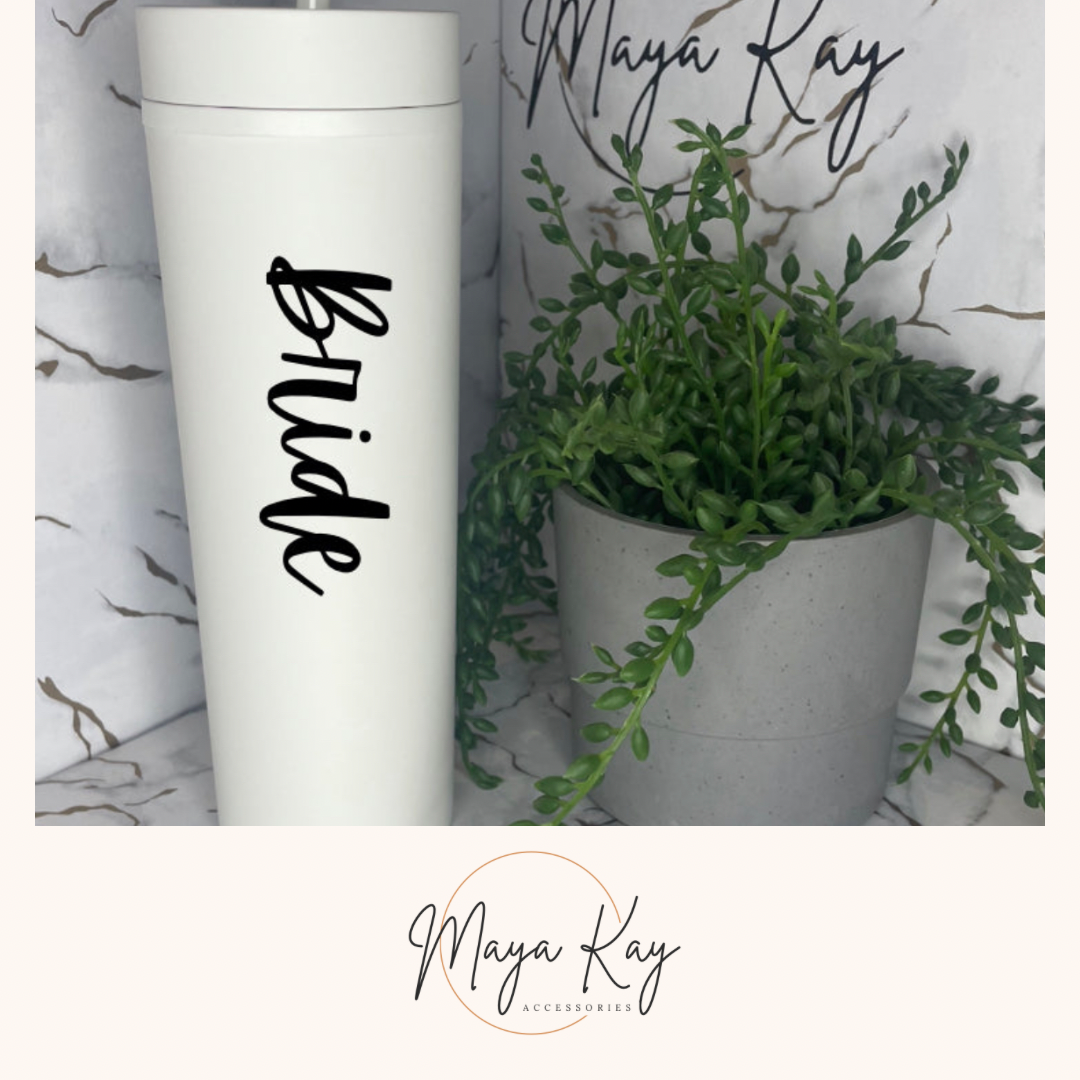 WHITE SKINNY TUMBLER 🥤