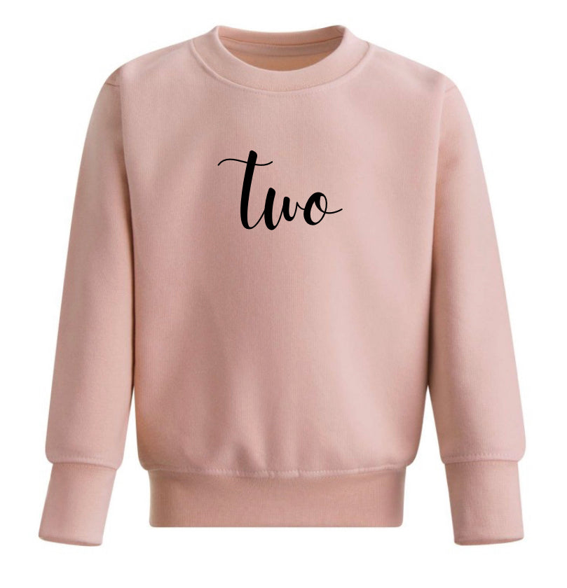 Personalised Children’s Age/Name Jumper in ‘Dusky Pink’