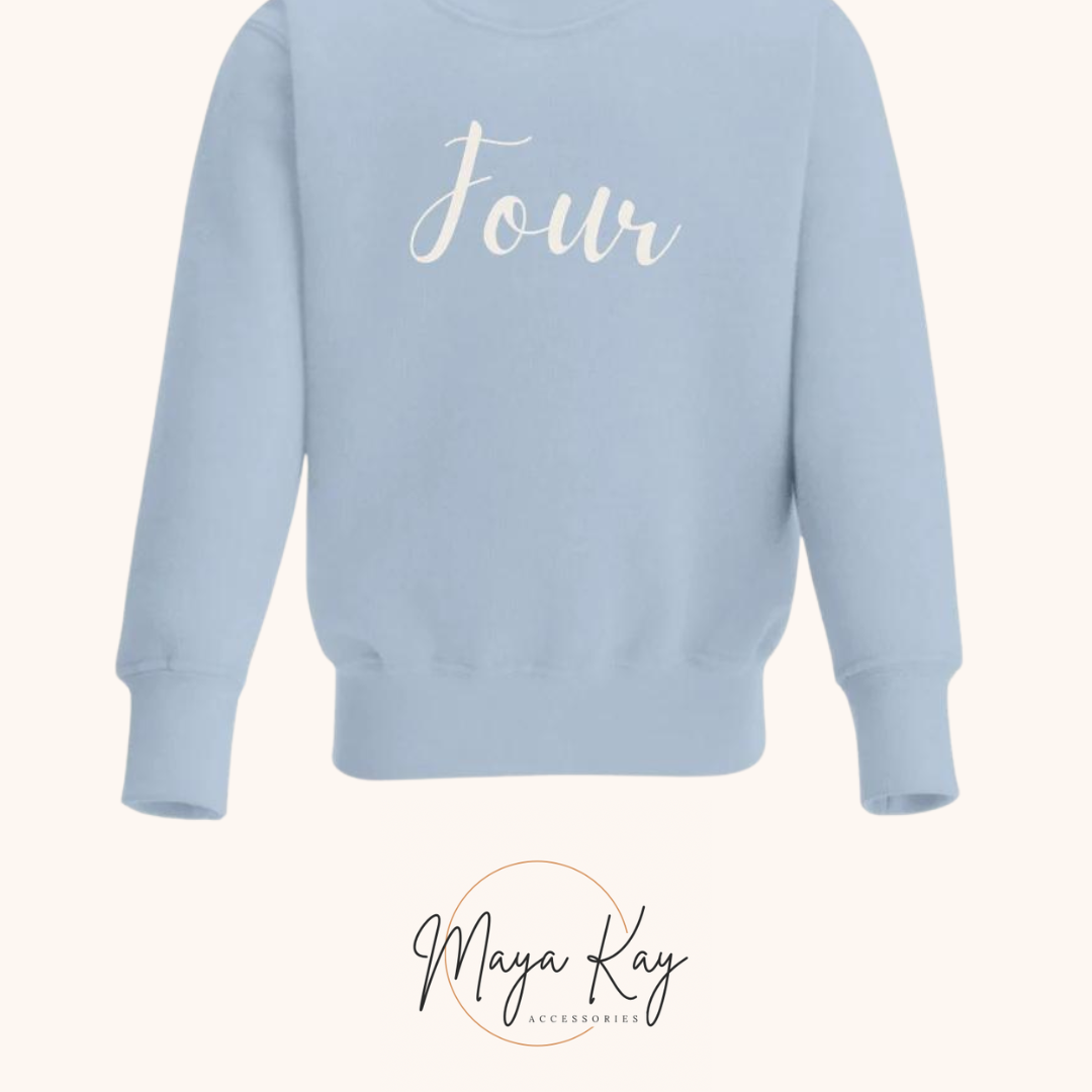 Personalised Children’s Age/Name Jumper in ‘Baby Blue’