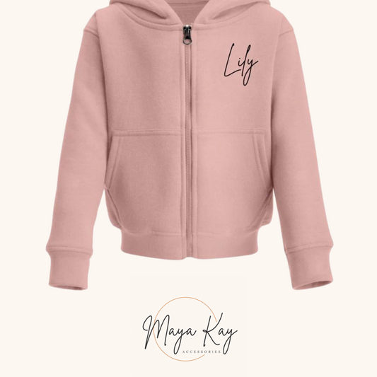 AGE/NAME Zip Up Hoody in ‘Dusky Pink’