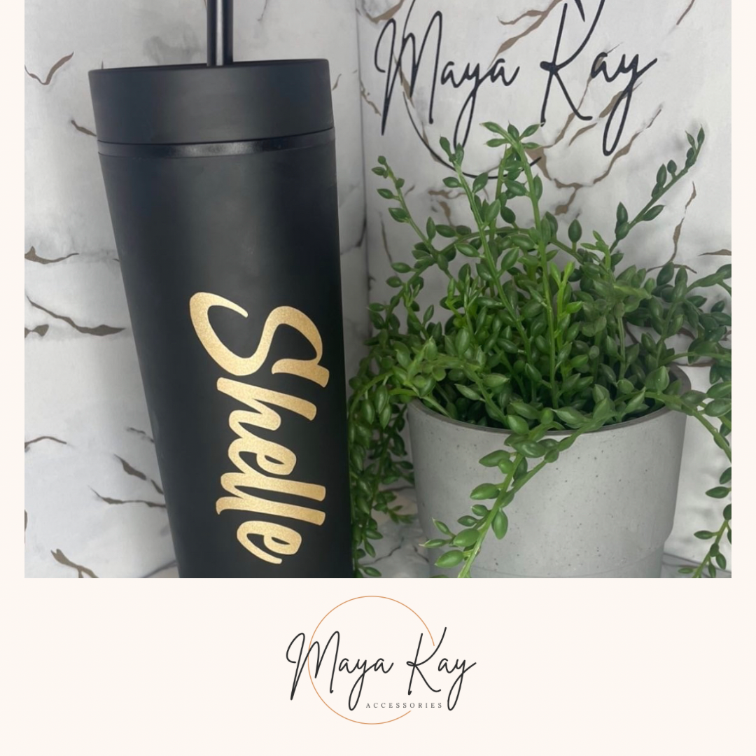 BLACK SKINNY TUMBLER 🥤