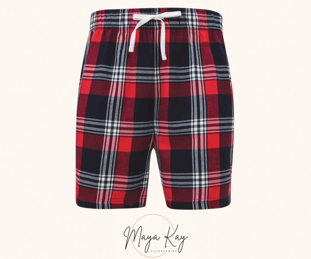 MENS RED/NAVY PJ SHORTS