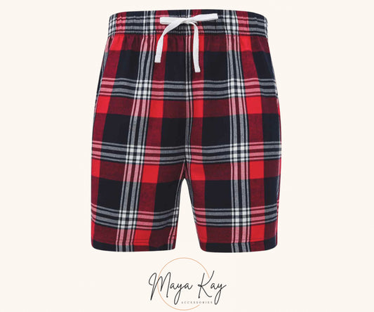 MENS RED/NAVY PJ SHORTS