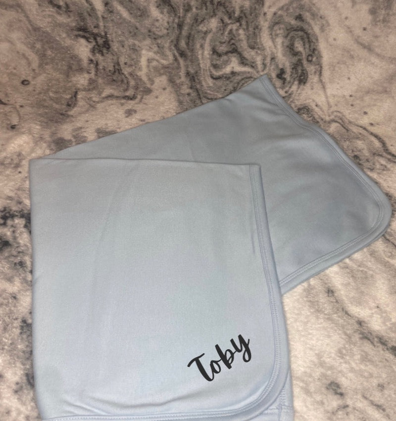 Personalised Blue Baby Blanket