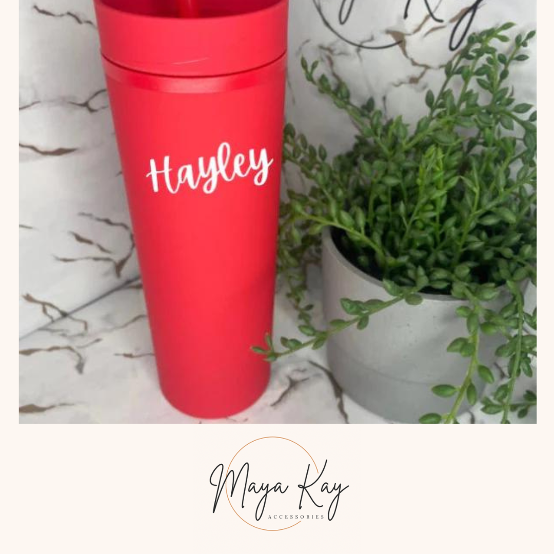 RED SKINNY TUMBLER 🥤