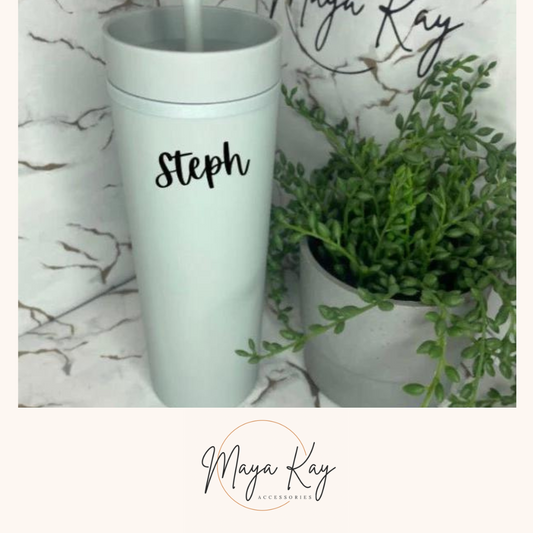 LIGHT GREY/GREEN SKINNY TUMBLER 🥤